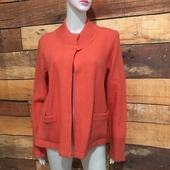 Kate Hill 100% Wool One Button Sweater/Cardi. Sz M